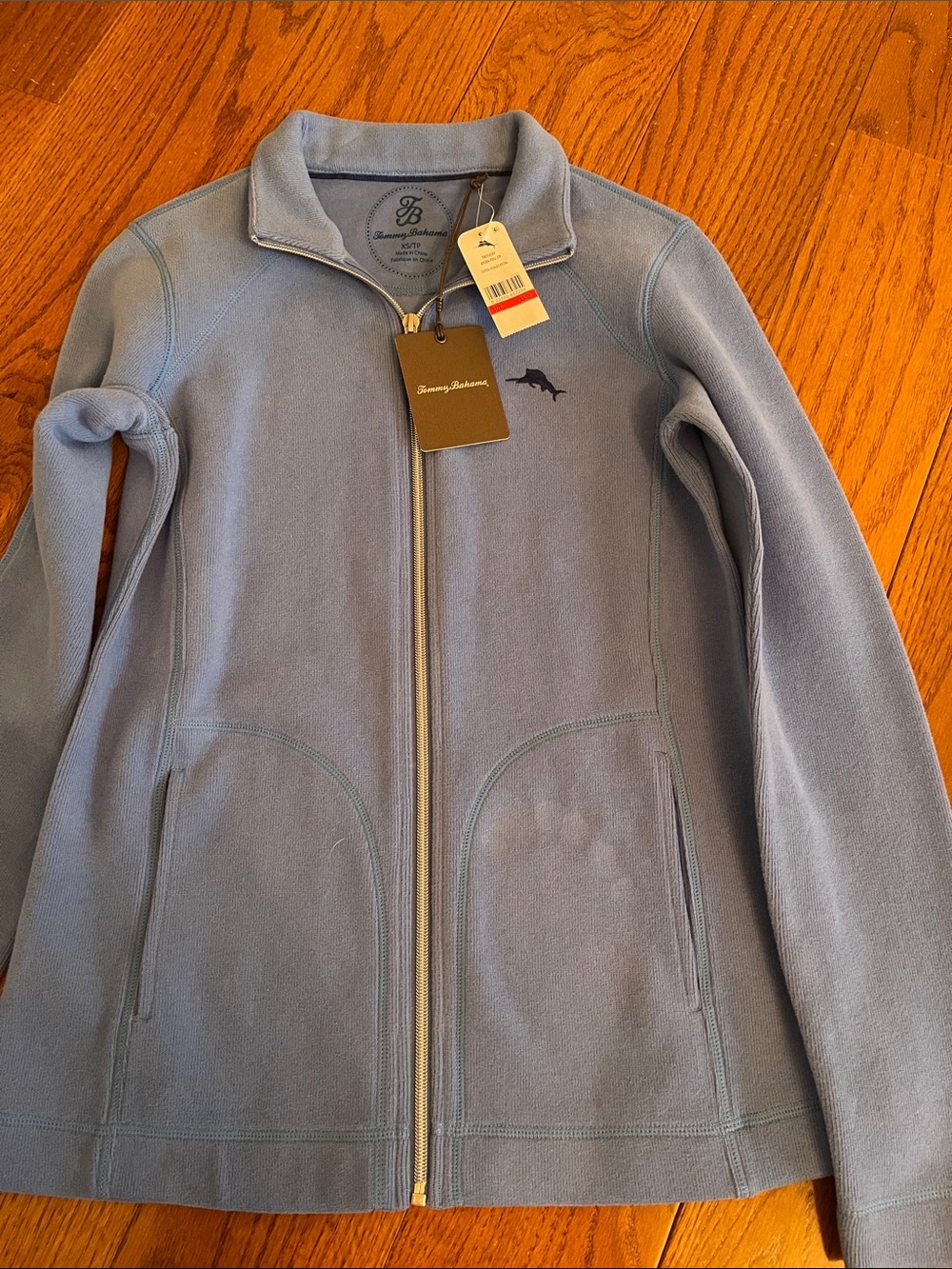 Tommy Bahama Light Blue Full-Zip Shirt Jacket